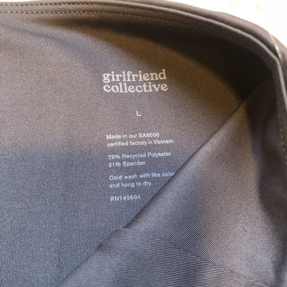 NWT Girlfriend Collective High Rise Bike Shorts - Smoke 8" Inseam, Large - Picture 9 of 11